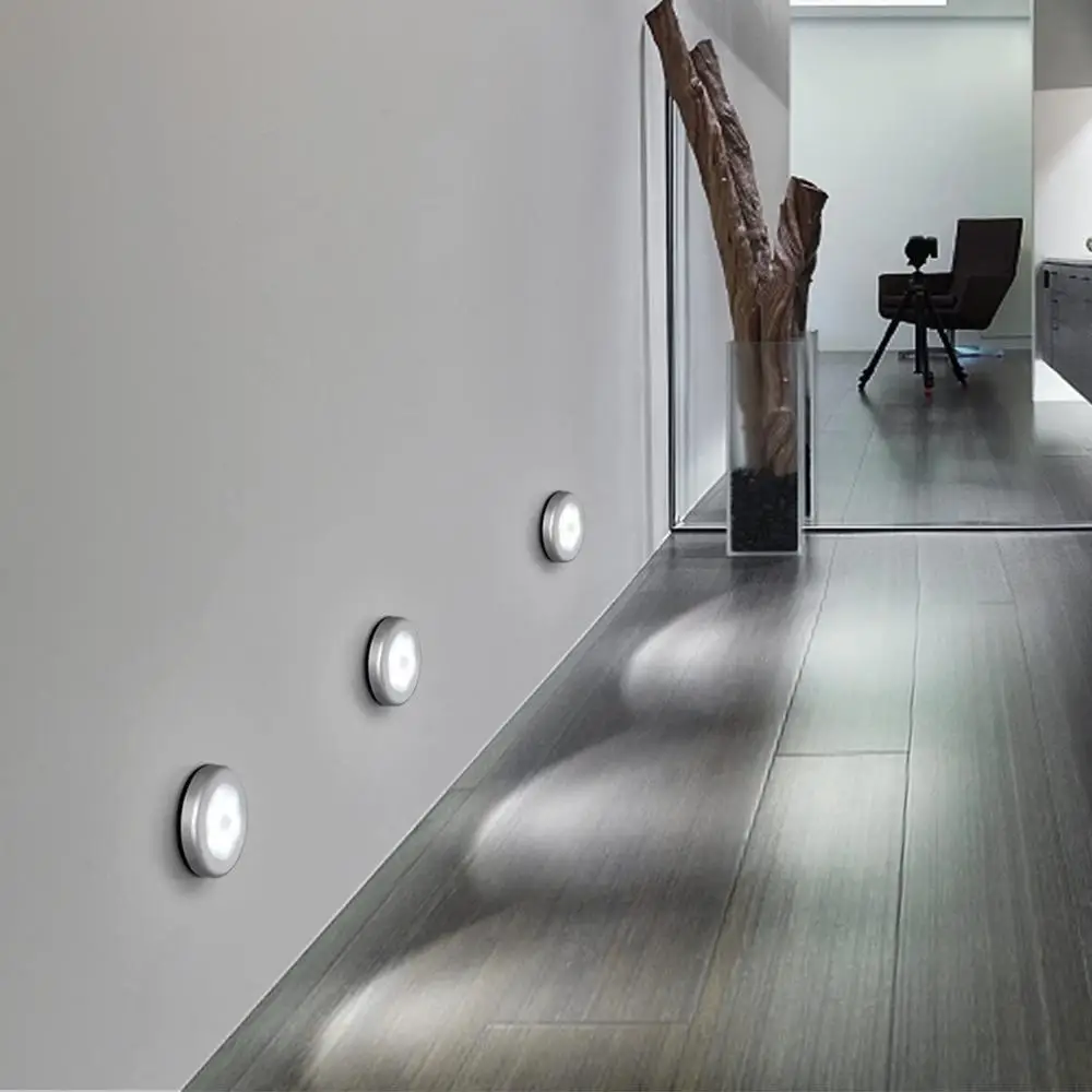 

Night Light 6LED Bead Sensor PIR Infrared Motion LED Bulb Auto On and Off Closet Battery Power For home Wall Lamp Cabinet Stairs