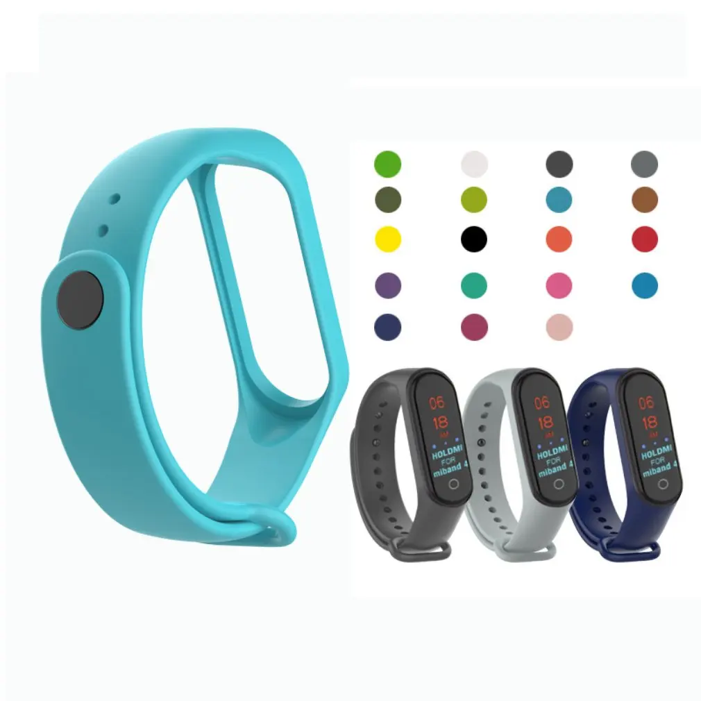 

Colorful Fashion For Mi Band 4 Replacement Sport Silicone Strap Wristband Bracelet Two-Tone Replacement Strap