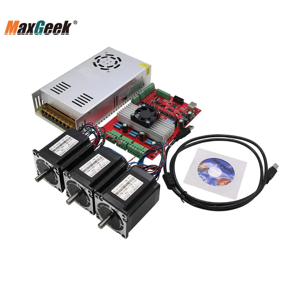 Maxgeek MACH3 USB 3 Axis CNC Kit TB6560 плата драйвера шагового двигателя + шт. Nema23 шаговый