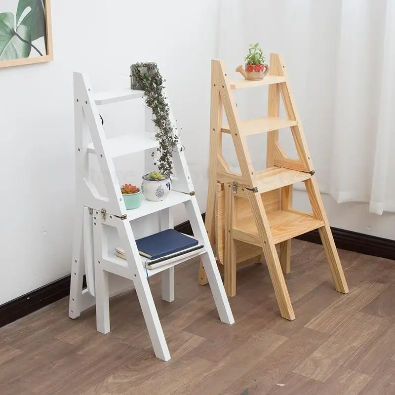 Складной стул из массива дерева многофункциональный бытовой Компактный двойной