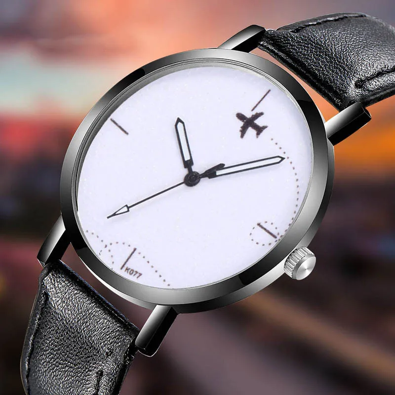 Часы наручные мужские с летающей стрелкой интересные креативные повседневные