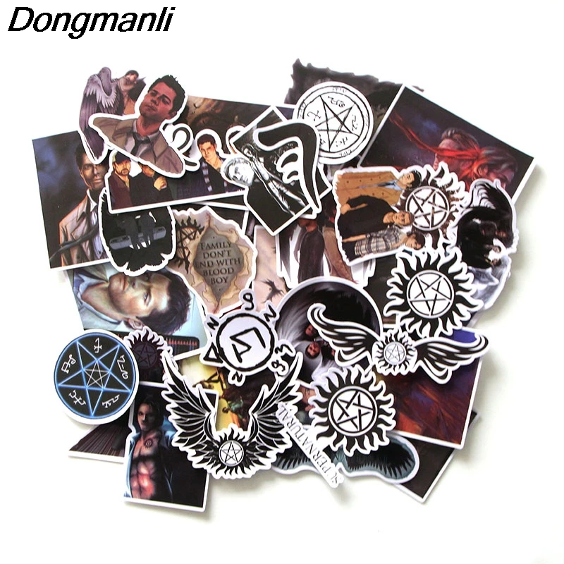 

L3541 Dongmanli 37pcs/set Supernatural DIY Skateboard Graffiti Laptop Badge Motorcycle Luggage Accessories