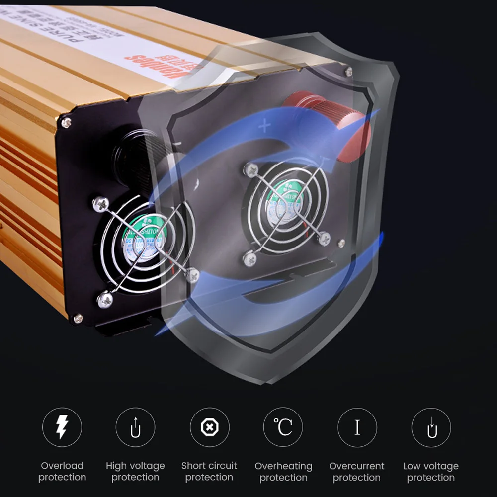 SUNYIMA пик Мощность 2000 Вт Чистая Синусоидальная волна инвертирующий автомобильный