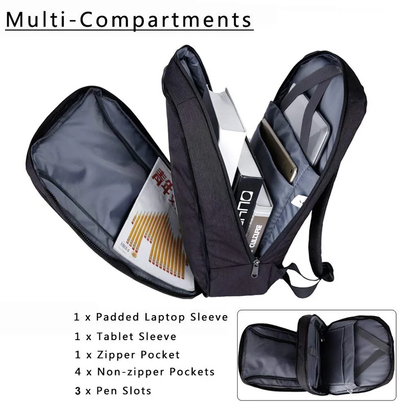 Мужской деловой рюкзак для путешествий 17 3 дюйма ноутбука USB съемный складной