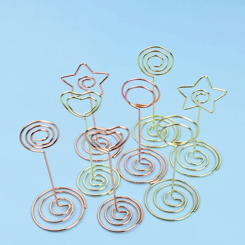 5 шт. вечерние Декор провода фото рамка-держатель розового цвета: золотистый