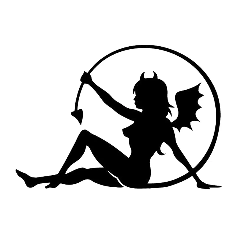 

Suitable for All Kinds of Cars Woman Devil Vinyl Car-Styling Stickers Decals Black/Silver,Sunscreen Waterproof 16cmX12cm