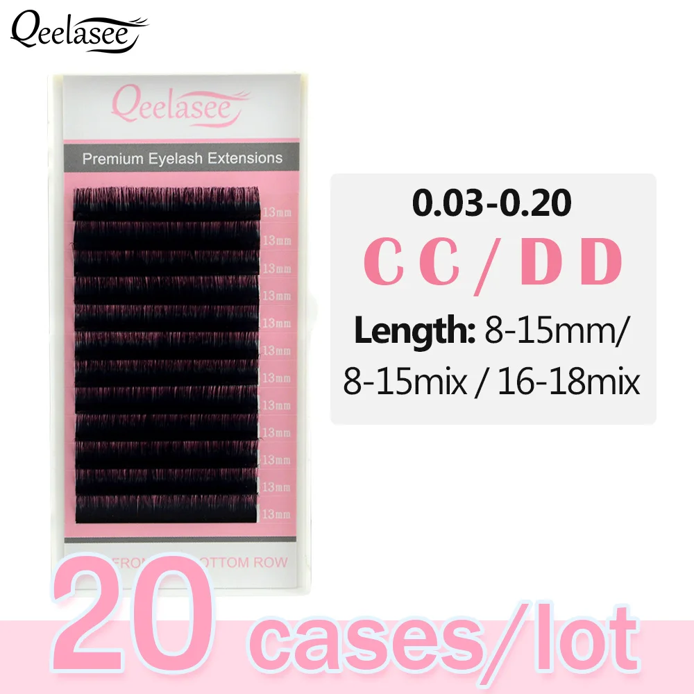 Qeelasee 20 шт./лот CC/DD локон поддельные норковые ресницы накладные Индивидуальные