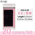 Qeelasee 20 шт.лот CCDD локон поддельные норковые ресницы накладные Индивидуальные ресницы норковые ресницы макияж ресницы