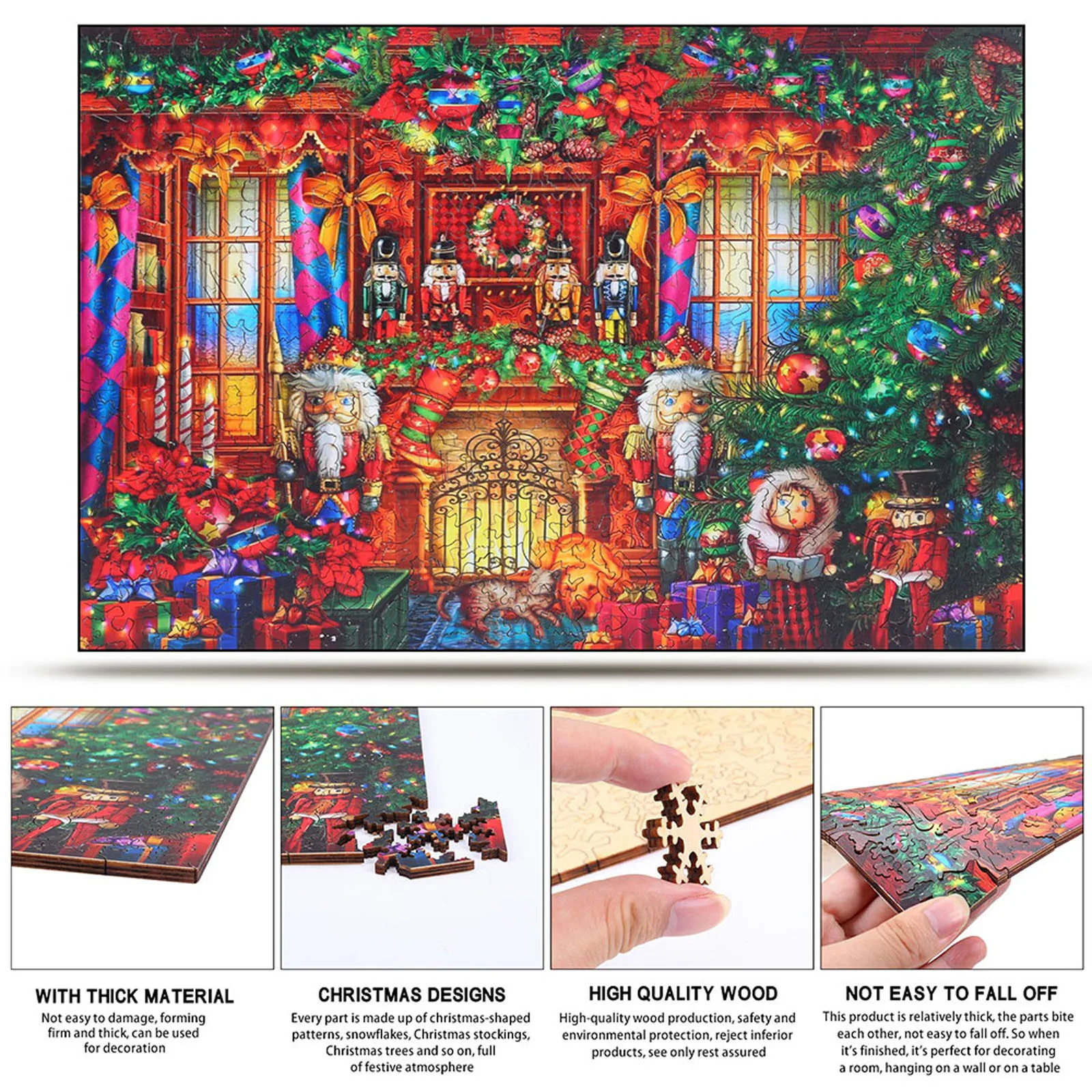

150/364pc Christmas Elements Wooden Puzzle Children's Toy Simpl Dimmer Antistress Fidget Toys Free Shipping For Kids