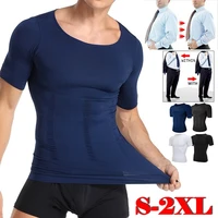 redess new men shapewear shirt gynecomastia compression corset posture corrector undershirt belly slimming corrective underwear
