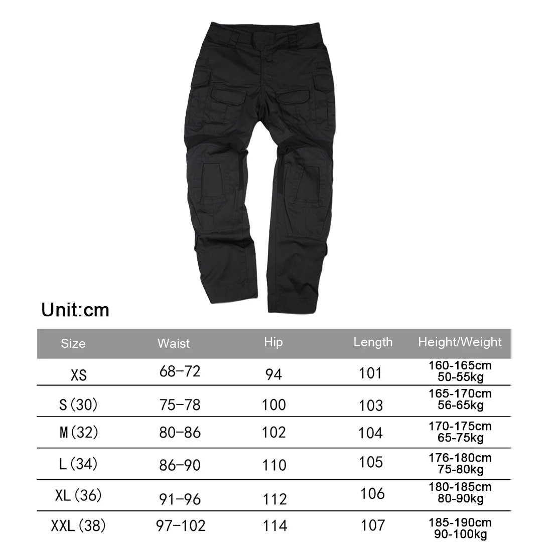

[TRN]BAC G3 Multi-functional Tactical Training Pants Outdoor Multi Pouch Trousers for Man - Black (No Knee Pads) S M L XL XXL