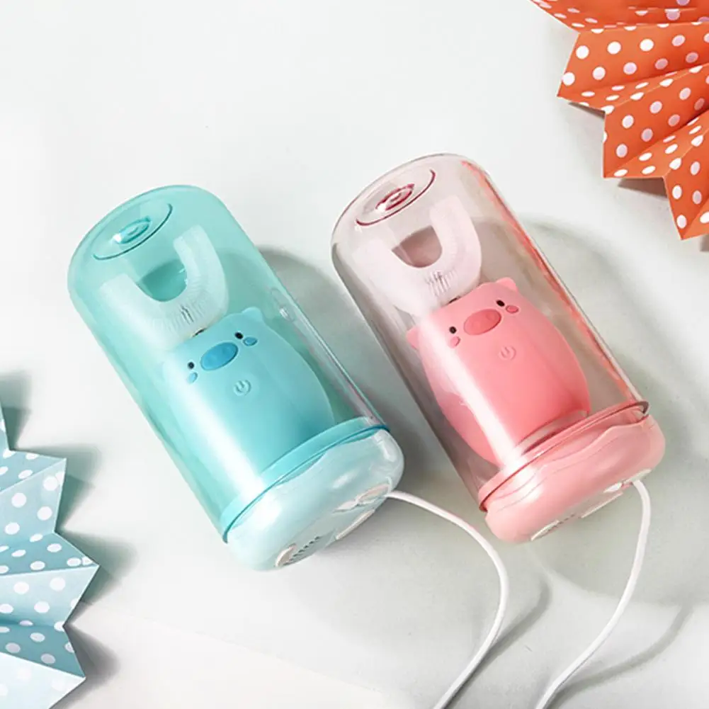

360 Degrees Intelligent Automatic Electric Toothbrush USB Rechargeable Ultrasonic U Shape Electric Toothbrush For Baby Children