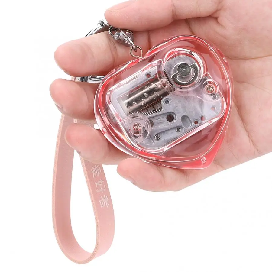 DIY движение музыкальной шкатулки брелок Handy Crank Музыкальный Чехол механические