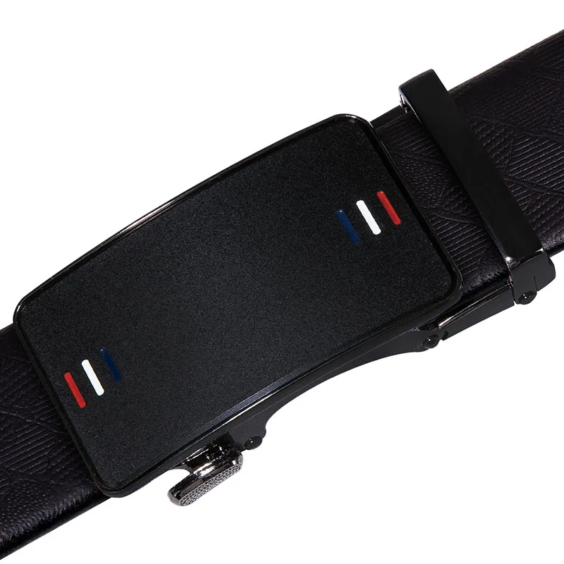 

AK-2133 Men's Belt Genuine Leather Automatic Buckle Luxury Brand Male Belts Black Strap Original Natural Cowskin Belts hombre