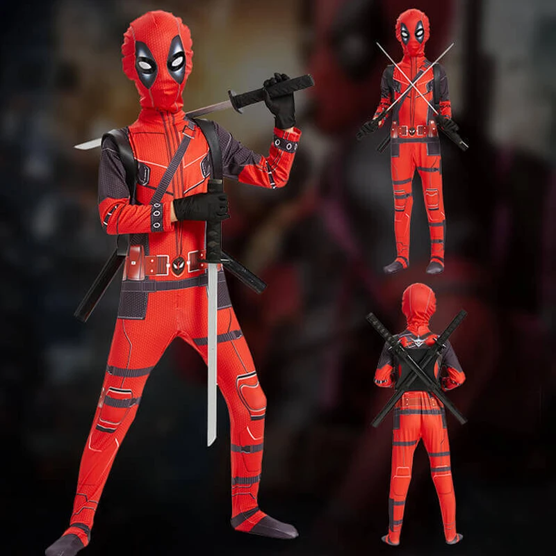 

Костюм супергероя Deadpool для Хэллоуина, Детский костюм для косплея по фильму, для мальчиков, аниме, событие, подарок, выступление, шоу Вечерние