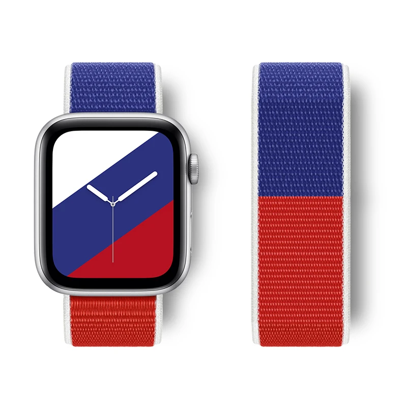 

Ремешок для Apple Watch, нейлоновый, Соло, 44 мм, 40 мм, 38 мм, 42 мм, с международным флагом, Спортивная петля для iWatch Series 6, SE 5, 4, 3, 2021