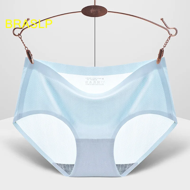 

BRASLP Women's Underwear Traceless Ventilation Mesh Summer Thin Cotton Underwear Mid Waist Sexy One Piece Breifs