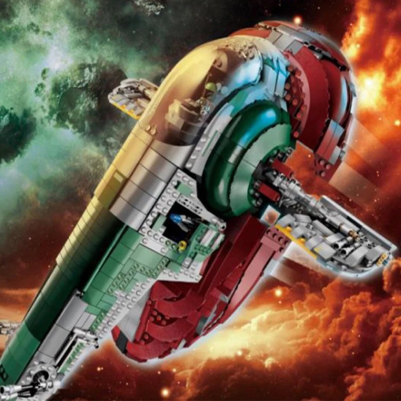 

MOC Mini Cosmic Star Series Wars 2058pcs Slave 1 Small Fighter Technic Assembly Building Block Toys for Boys Birthday Gift