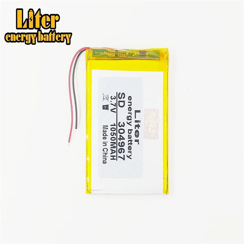 Полимерный литий ионный аккумулятор 3 7 V 304967 1050mah может быть настроен оптом CE FCC ROHS