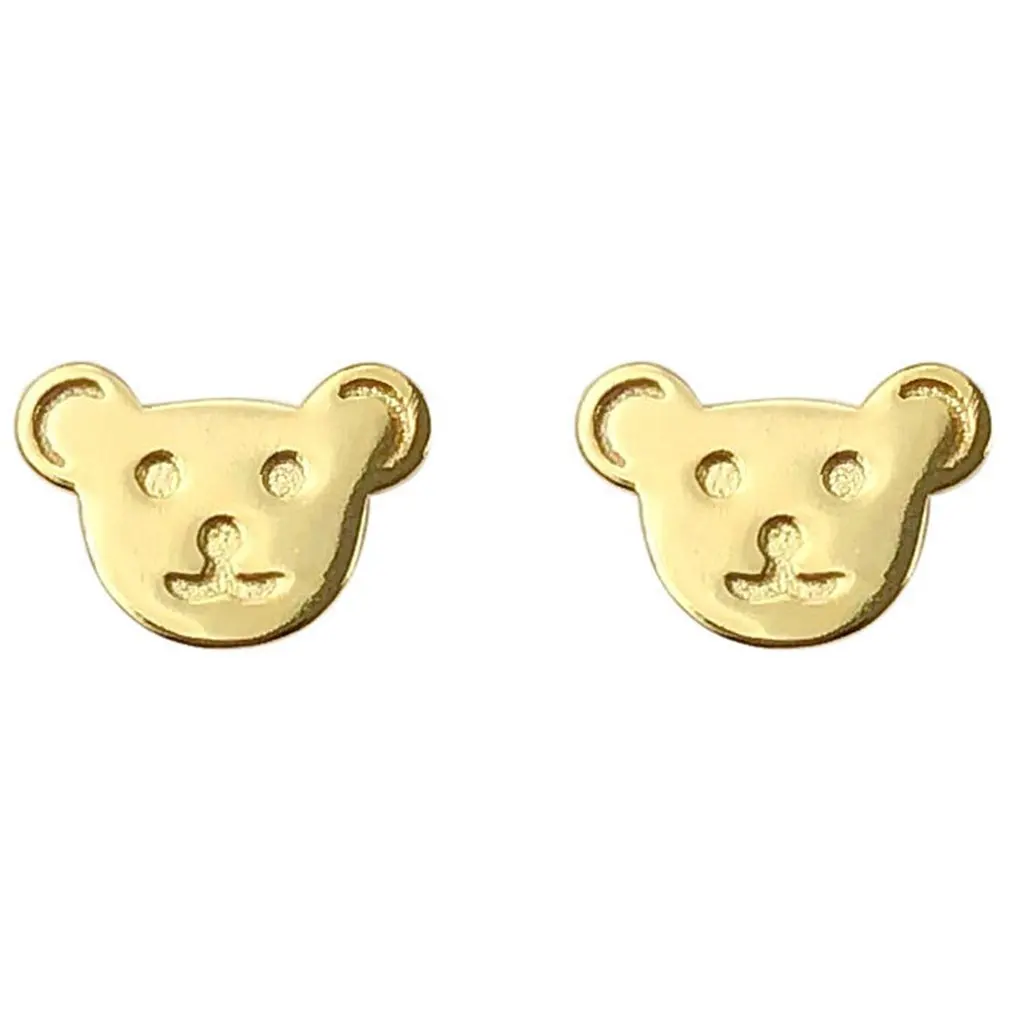 

925 Sterling Silver Stud Earrings Fashion Cute Little Bear Earrings For Girls Women Luxury Fine Jewelry Gift