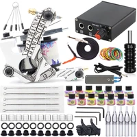 tattoo kits coil tattoo machine set complete beginner tattoo machine kit with power supply foot pedal needles ink for tattoo