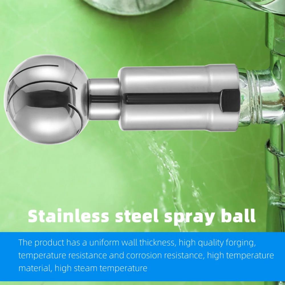 

1pc Stainless Steel 360 Degrees Rotatory Spray Tank Cleaning (Silver)