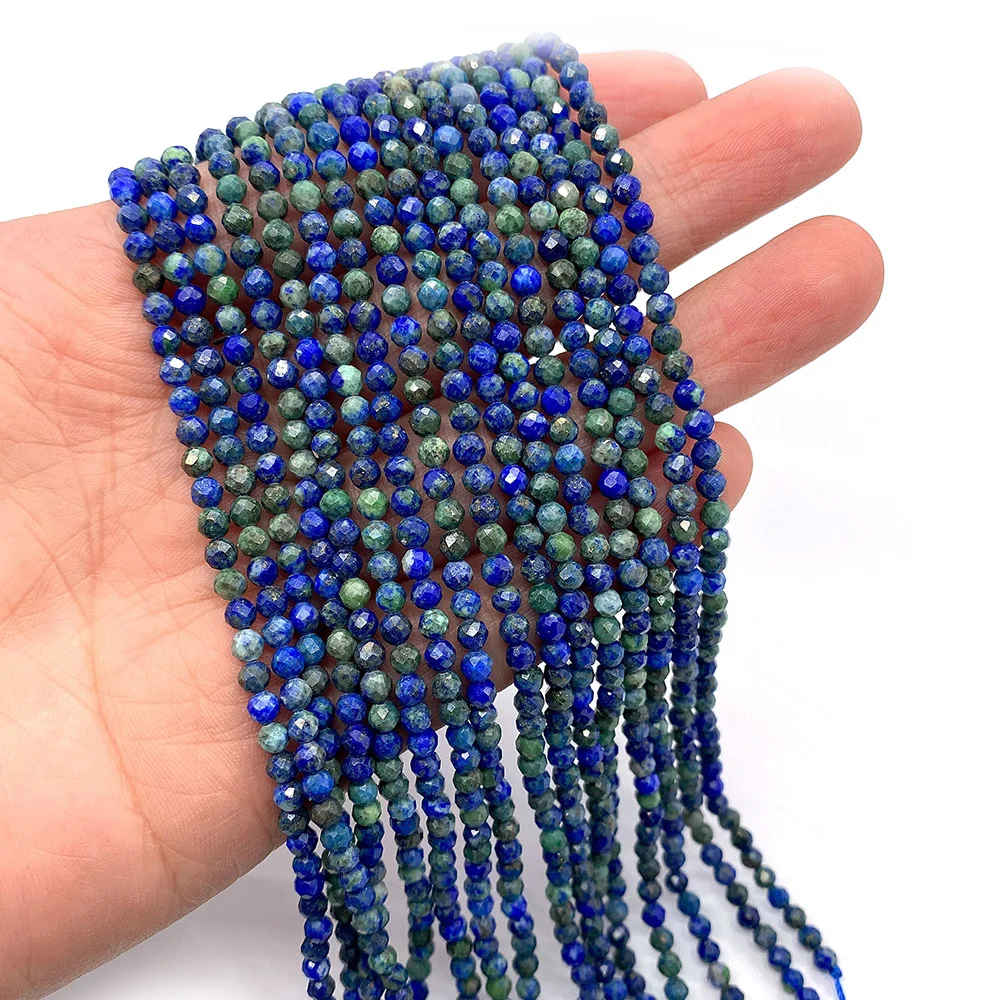 

Wholesale 2mm3mm4mm Natural Stone Faceted Lapis Lazuli Exquisite Gem Loose Beads Jewelry DIY Necklace Bracelet Accessories 38cm