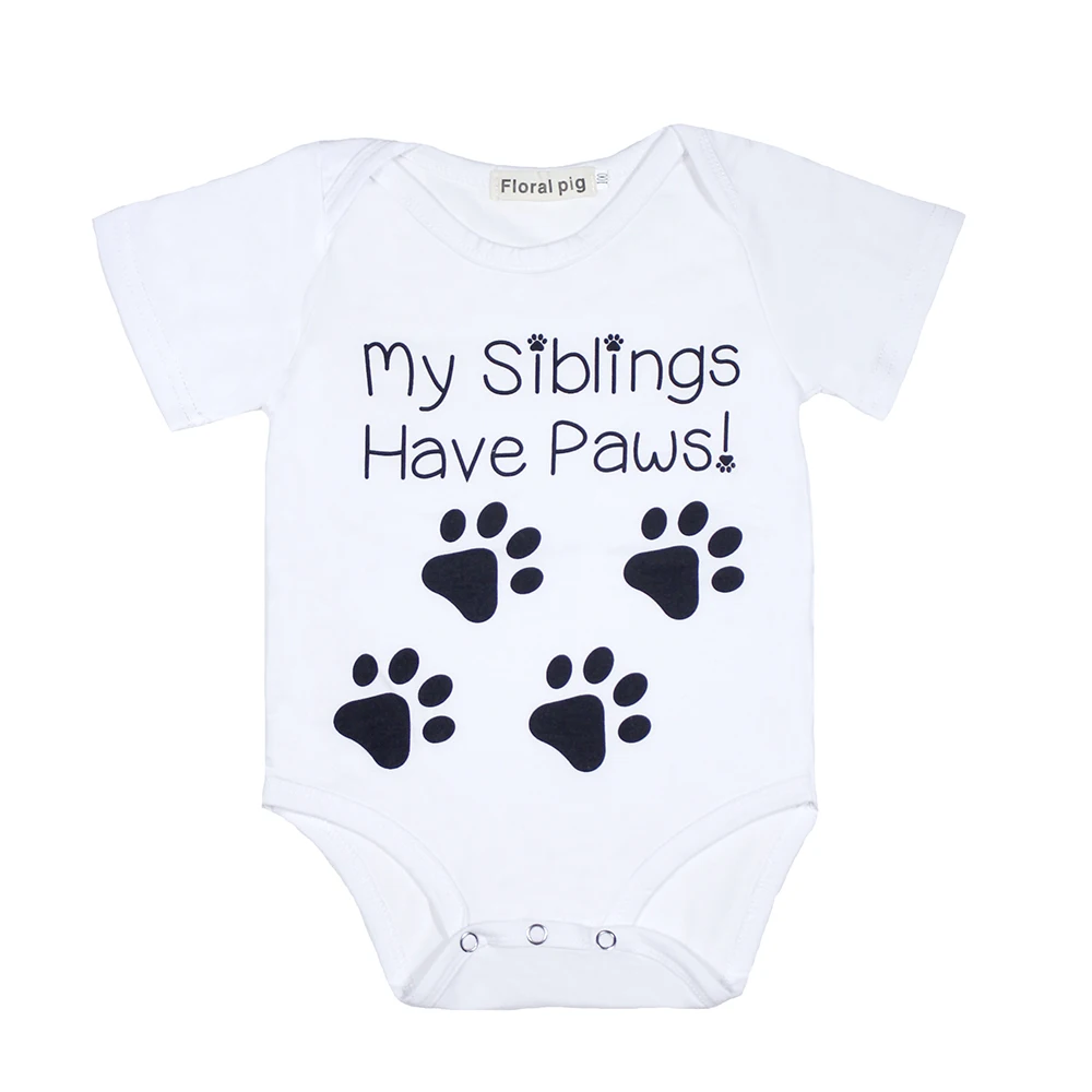 Белый боди комбинезоны для новорожденных Детские с короткими рукавами и