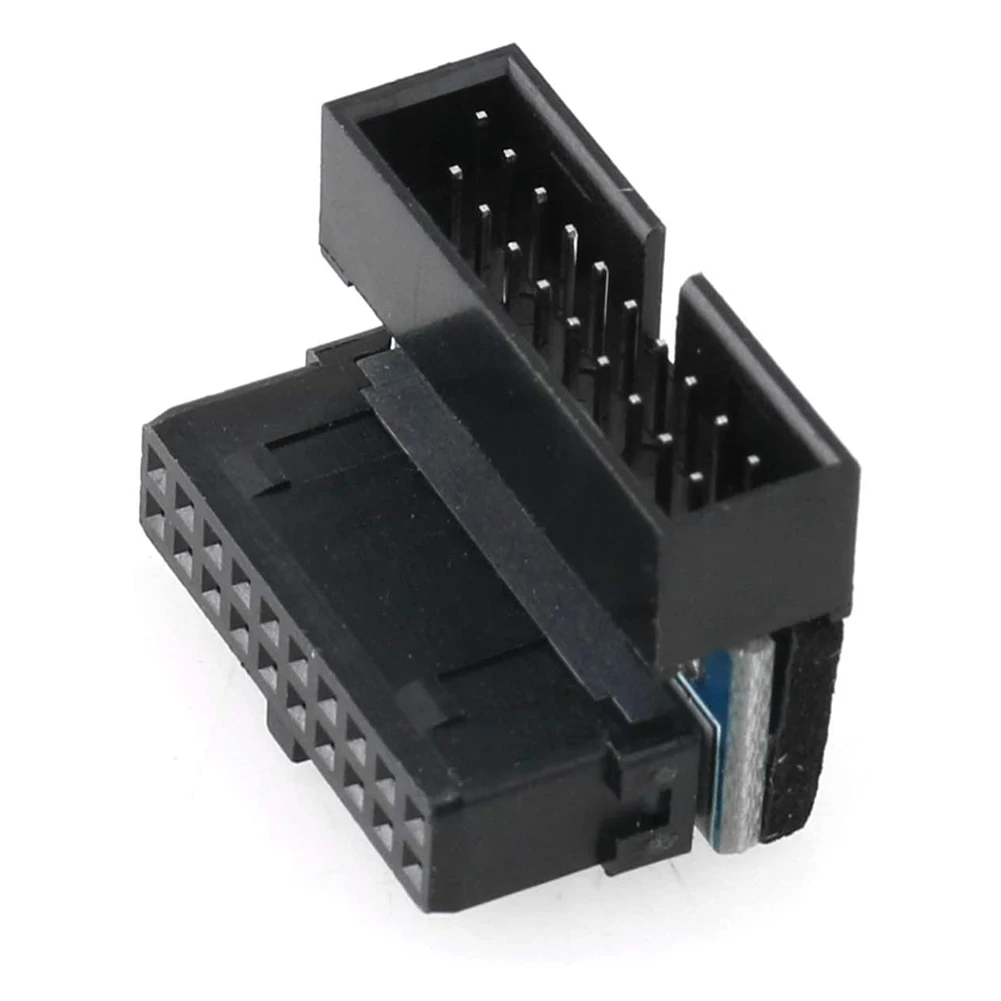 2 шт. USB3.0 19Pin/20Pin разъем штекер-гнездо 90 градусов материнская плата шасси переднее