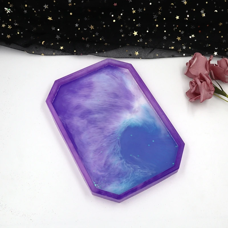 

Storage Tray Crystal Epoxy Resin Mold Plate Dish Silicone Mould DIY Crafts Tool