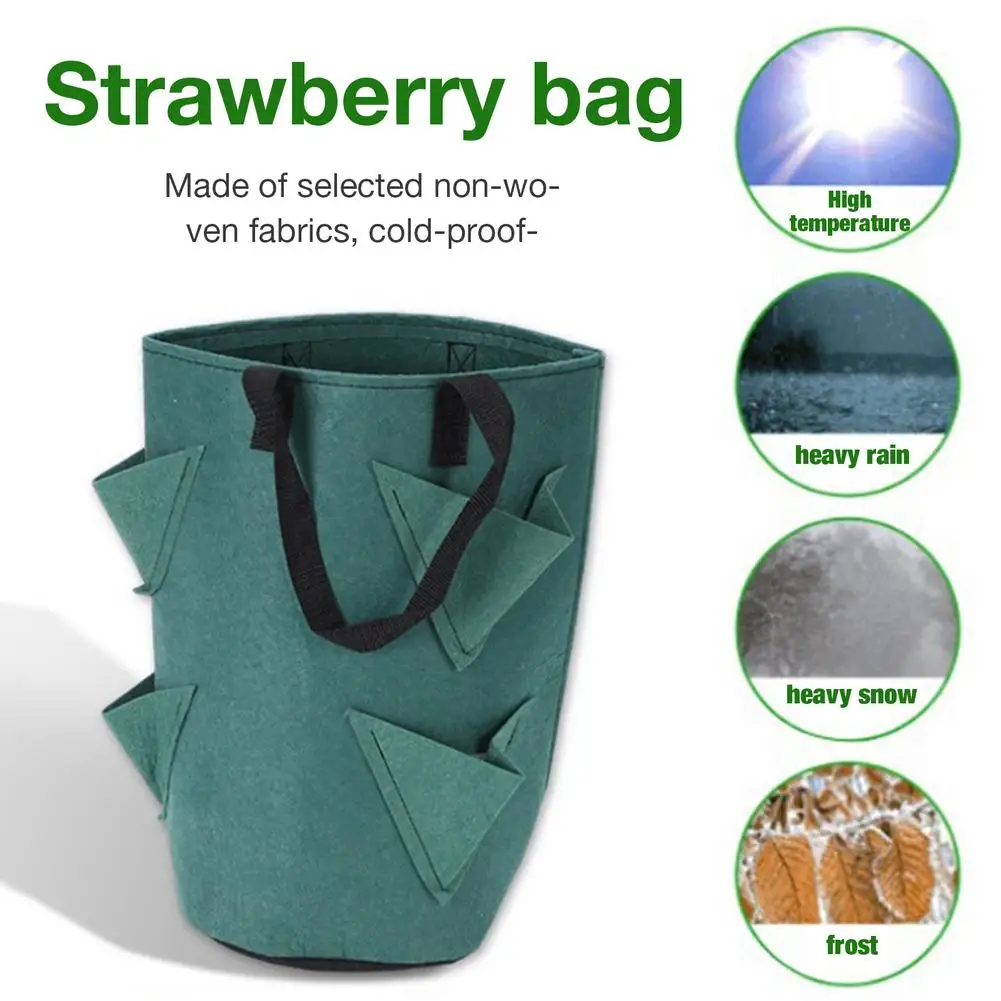 

2 pcs Strawberry Grow Bag Nonwoven Fabric Vertical Jardin Garden Hanging Plant Bag Vegetable Potato Planter Bag Flower Pot