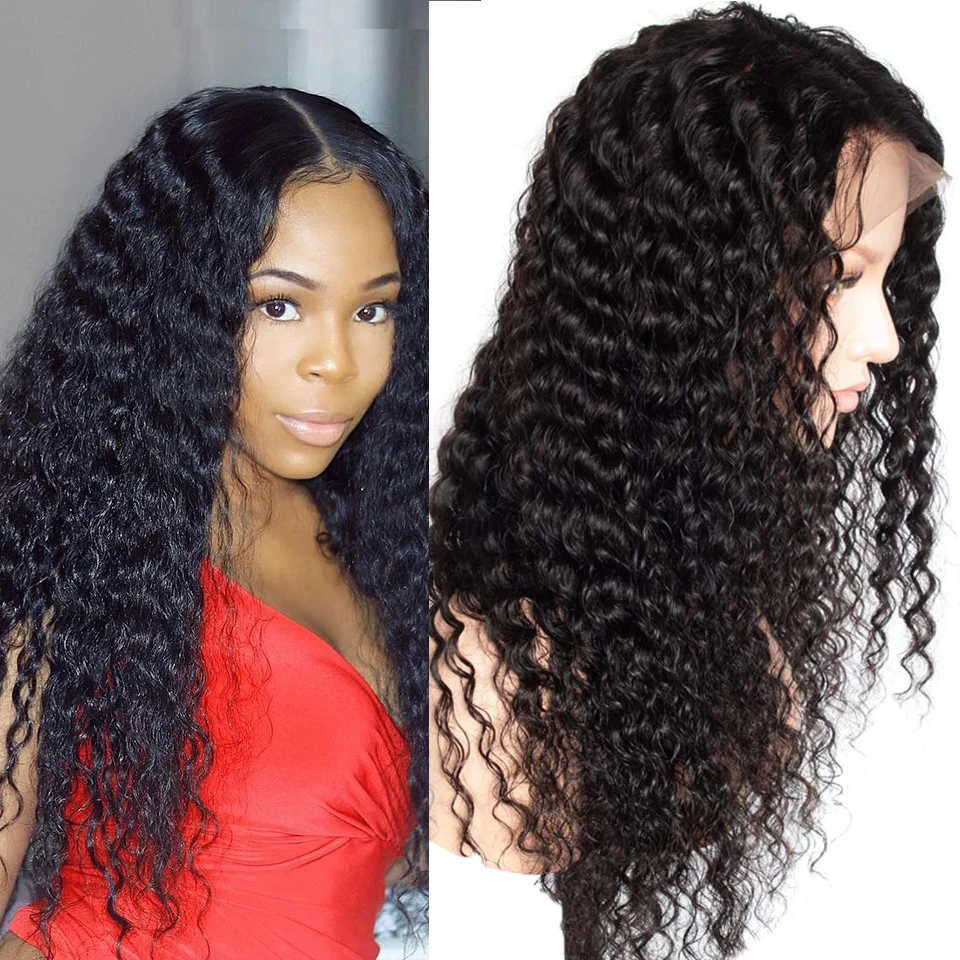 Глубокая волна парик глубокая фронтальной Синтетические волосы на кружеве