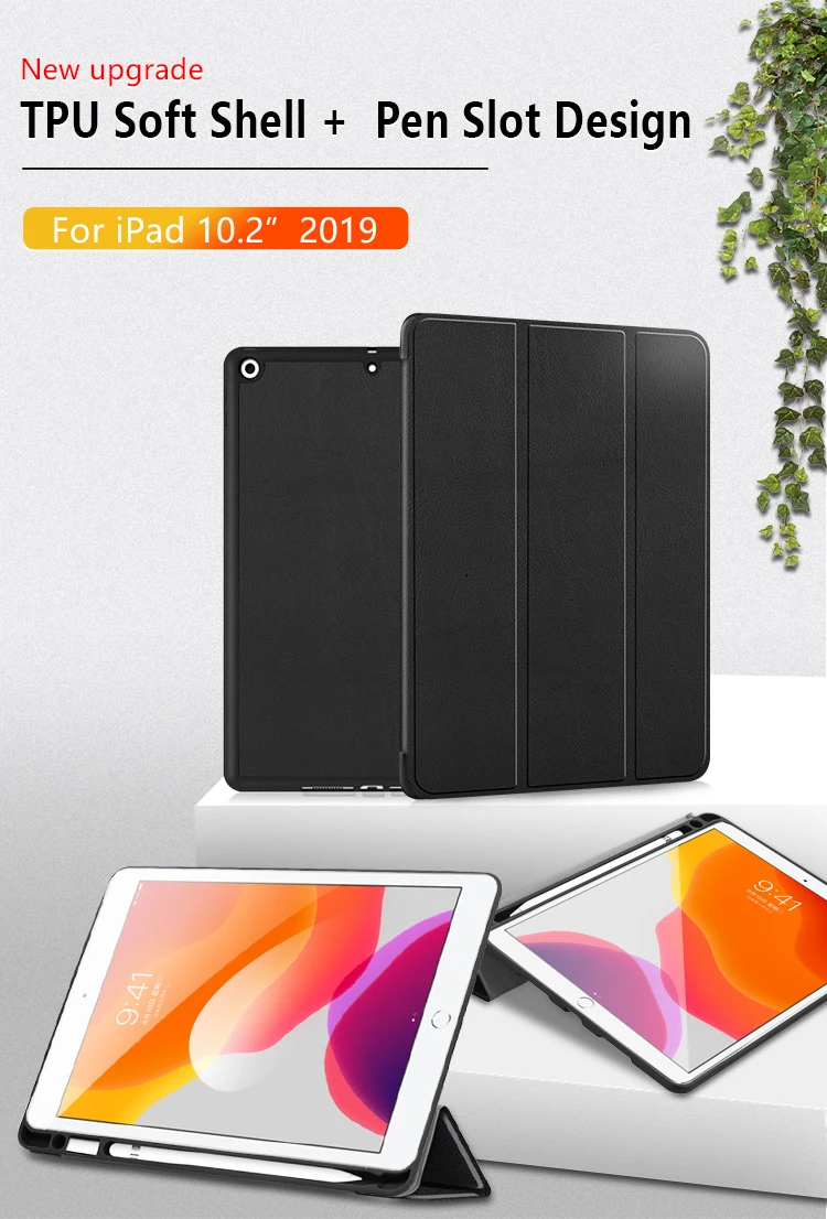Чехол для ipad 10,2 чехол для ipad 7 Мягкий ТПУ чехол для планшета с карандашом держатель для ipad 9,7 funda capa