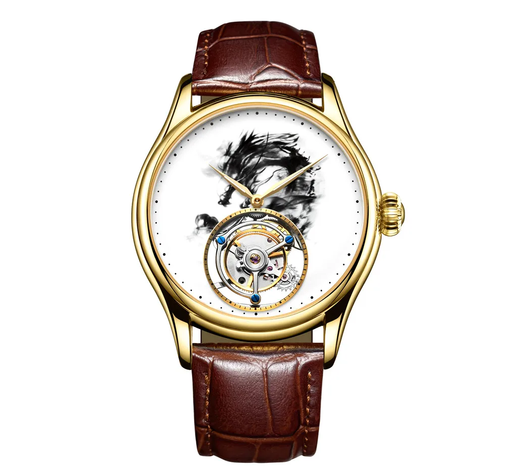 

Real Tourbillon Watch Men GUANQIN Watch Skeleton Mechanical Sapphire Mens Watches Top Brand Luxury Clock Men Relogio Masculino