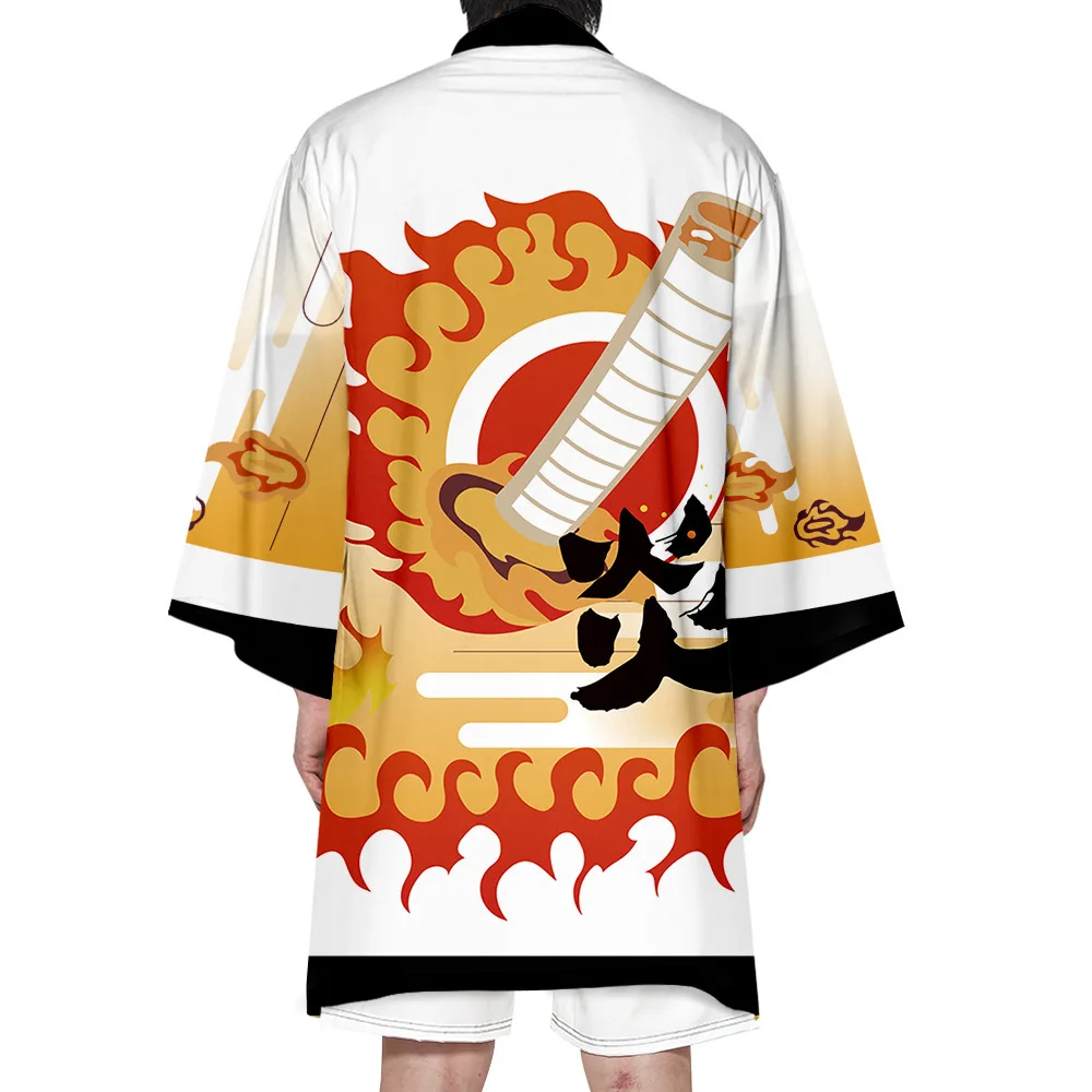 

Novelty Anime Demon Slayer japanese kimono cardigan men boys haori yukata Cartoon Casual Lengthen kimono men kimono beach