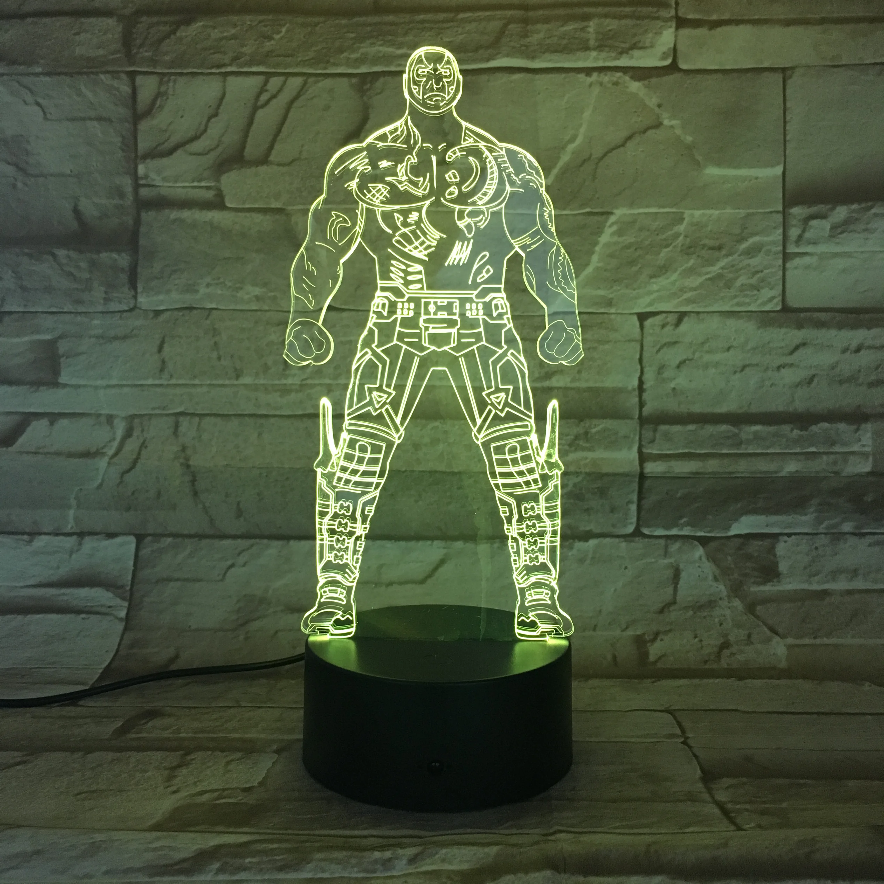 Disney Мстители 3D светодиодный Ночник светильник Drax Разрушитель 7 цветов меняющая