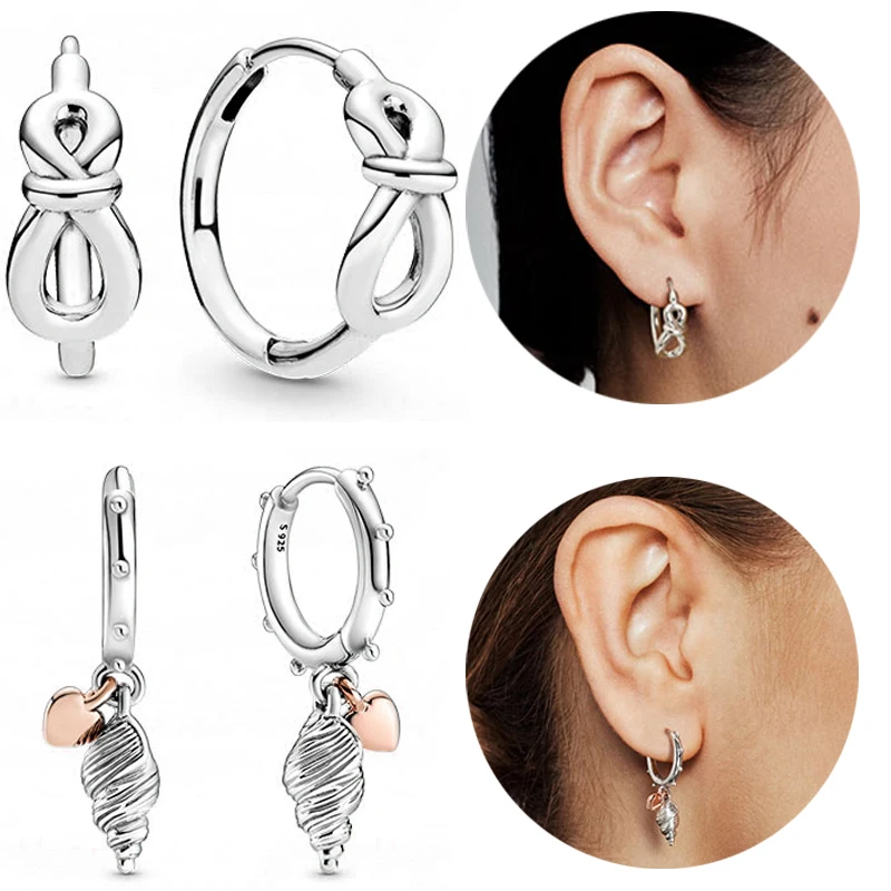 

Серьги-кольца женские из серебра 925 пробы со звездами и Луной