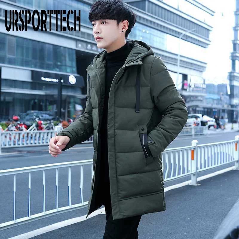 URSPORTTECH Winter Coat Men Parka Black Waterproof Winter Hooded Jacket Men Casual Thick Warm Coat Men Outwear Plus Size M-4XL