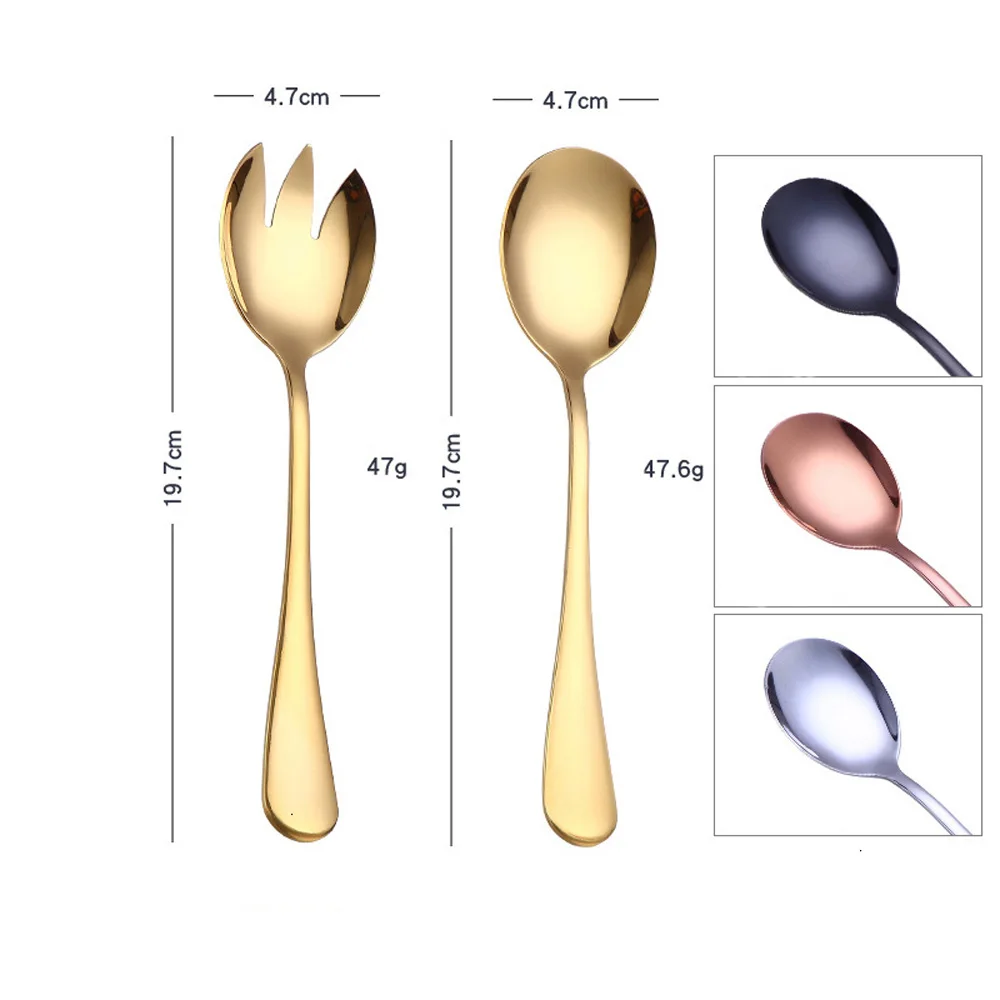 1 шт. практические салат ложки вилки Нержавеющая сталь комплект Уникальный