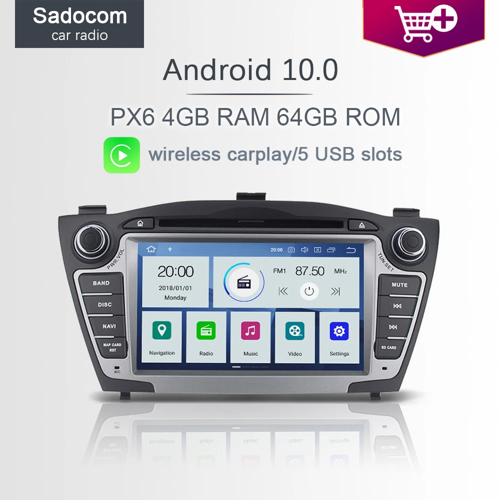 Автомобильный DVD плеер PX6 7 дюймов 2 din Android 10 0 6 ядер 64 Гб ПЗУ 4 ОЗУ DSP автомобильное