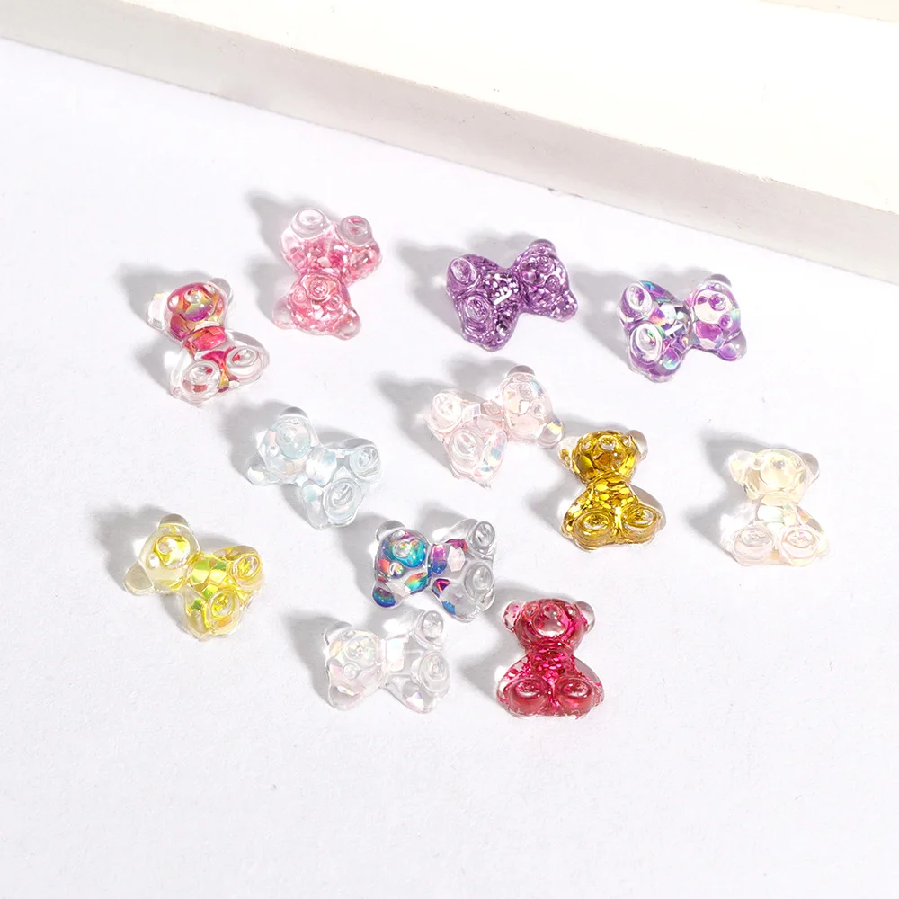 

13 Grid Boxed Nail Art Accessories Three-Dimensional Butterfly Sequins Three-Dimensional Bear Boxed Nail Drills