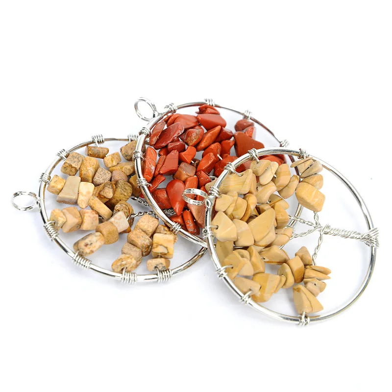 Модные 13 видов цветов радуги 7 Чакра Дерево жизни Подвески ожерелье s натуральный