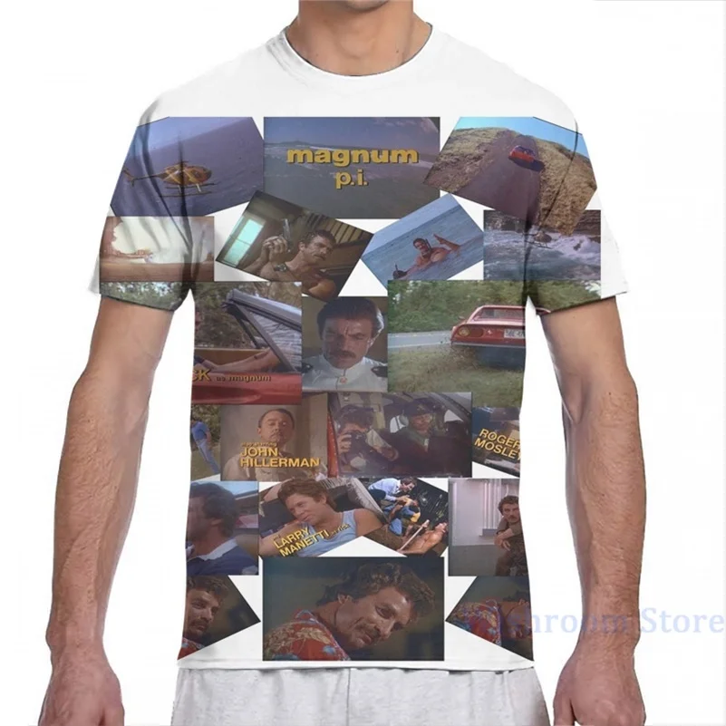 Футболка Magnum PI с принтом для мужчин и женщин модная тенниска коротким рукавом