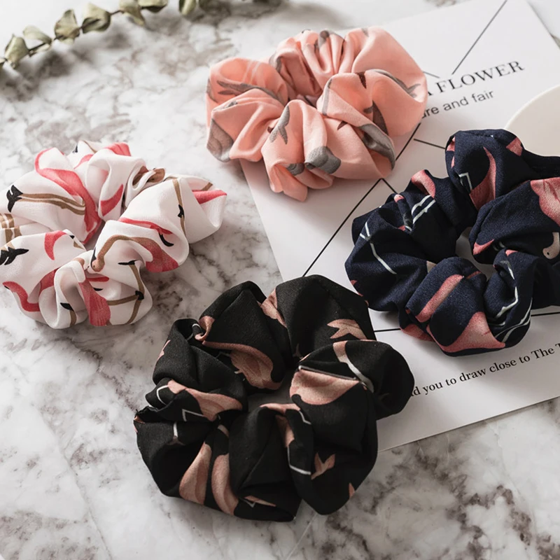 Резинки для волос женские эластичные мягкие заколки хвоста с фламинго аксессуар