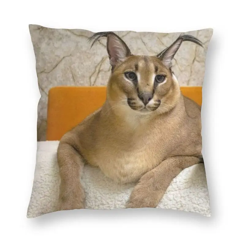 

Floppa Cat Funny Meme Pillow Case 40x40cm Home Decorative Modern Caracal Cushions for Sofa Square Pillowcase