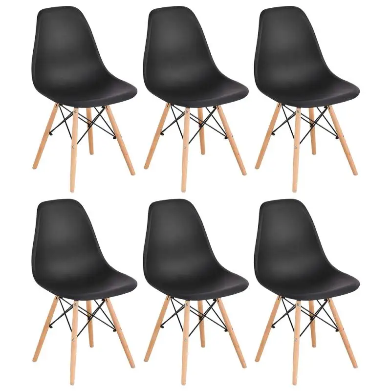 

6Pcs/Set Dining Chair For Kitchen Dining Room Cushions Desk Chairs Scandinavian Design Coffee Chairs With Solid Wood Leg HWC