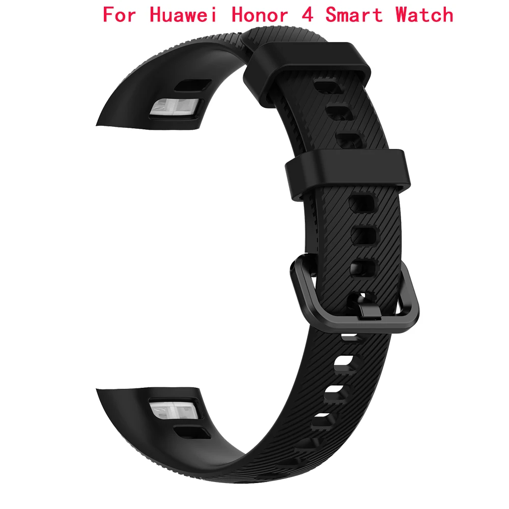 Black Для huawei Honor 4 ремешок силиконовый браслет ремешок спортивный сменный водонепроницаемый браслет с инструментом для huawei Honor 3 умные часы - Цвет: Black