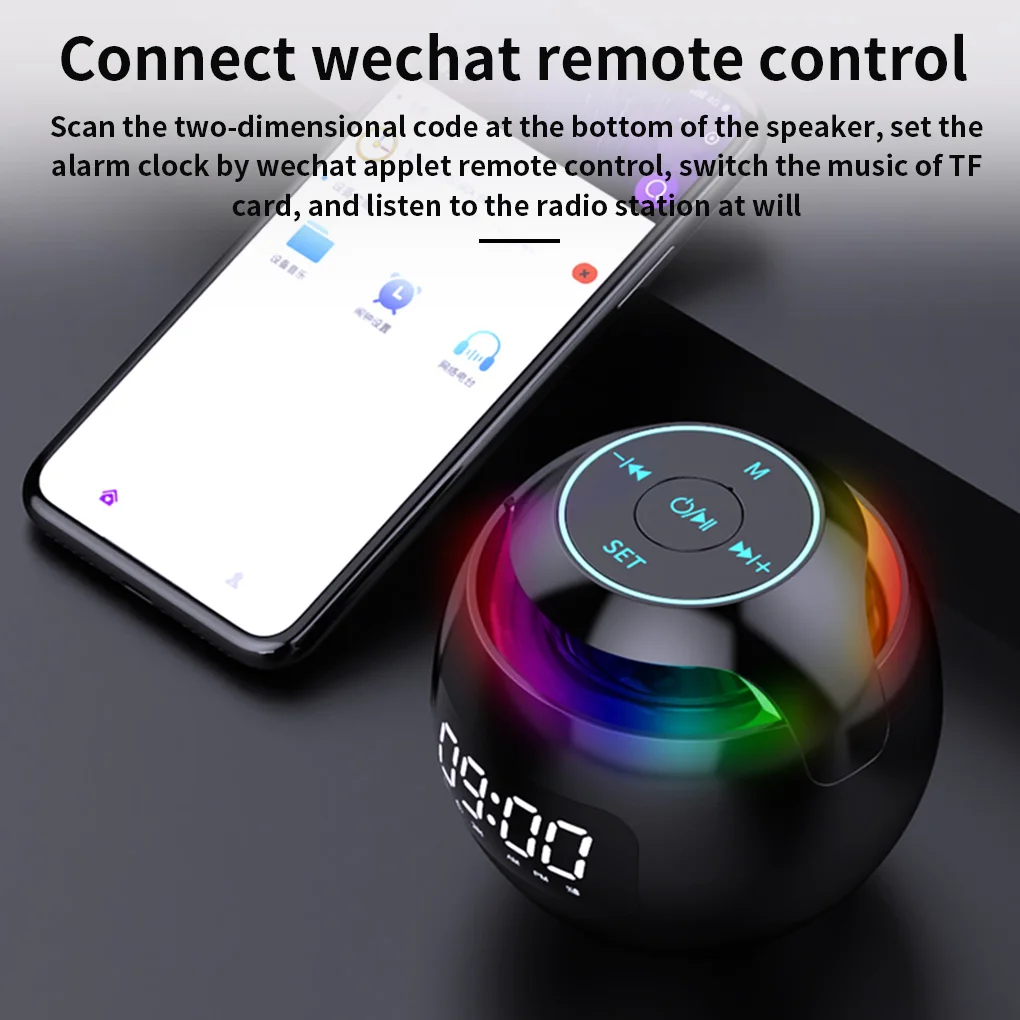 Bluetooth динамик со светодиодным цифровым будильником музыкальный плеер