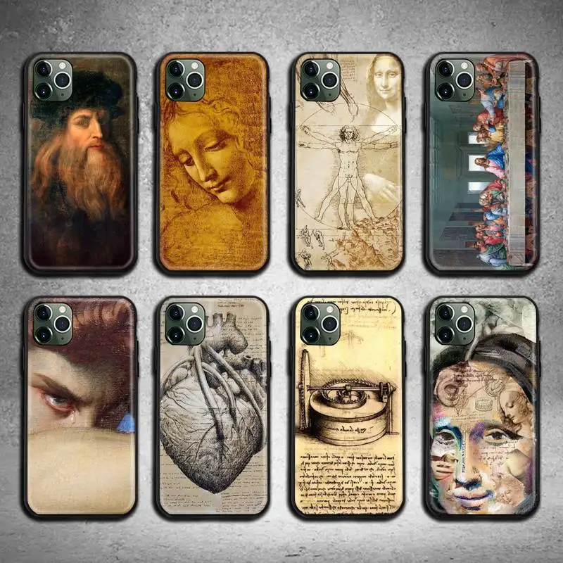 Итальянский чехол для телефона Leonardo Da Vinci Art Для iphone 12 11 Pro Max Mini XS 8 7 6 6S Plus X 5S SE 2020 XR