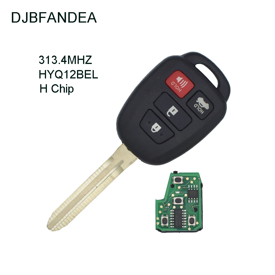 DJBFANDEA 4 кнопки 313 MHz 8A H Чип дистанционного автомобиля без ключа Fob для Toyota HYQ12BEL Corolla